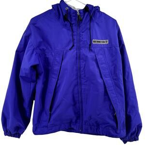 Obermeyer Windbreaker Ski Jacket Hood Full Zip Pockets Cinch Waist Purple 8